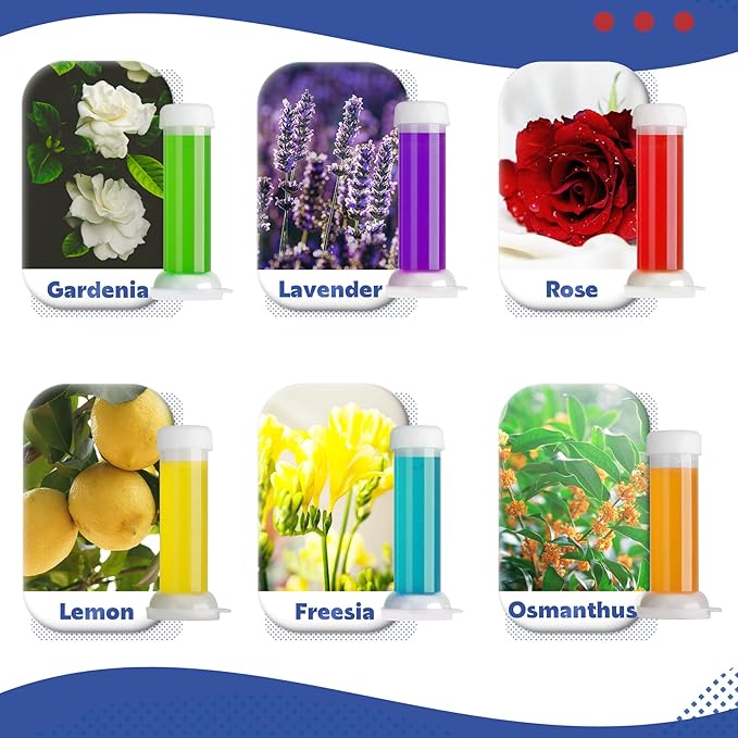TaikaoQi Toilet Gel Stamp, 6Pcs/72 Count Flower Fragrance Bathroom Deodorizer Bowl Cleaner Toilet Refills