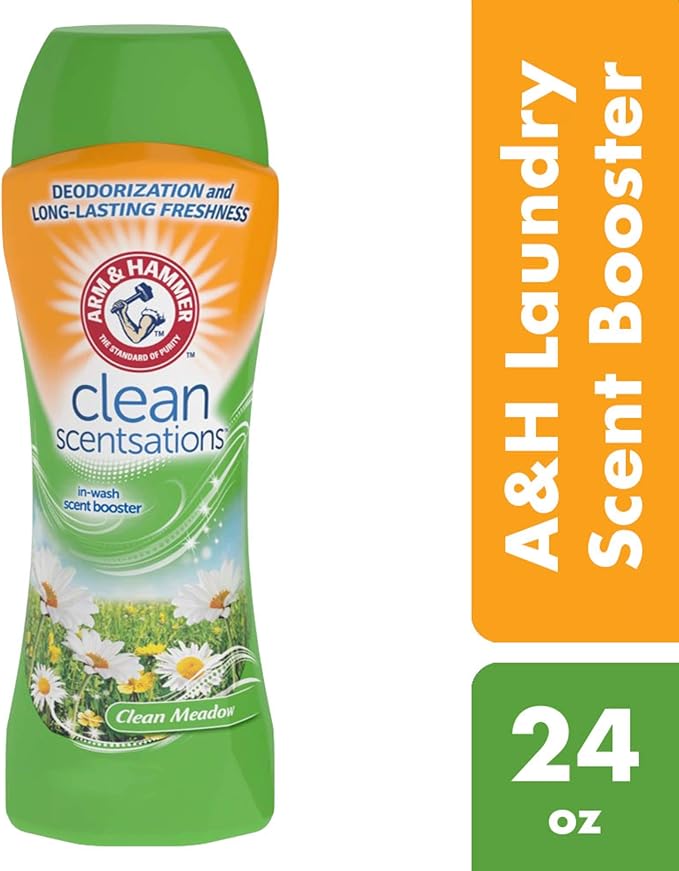 ARM & HAMMER Clean Scentsations In-Wash Scent Booster, Laundry Scent-Booster Clean Meadow scent, 24 Oz (Pack of 2)