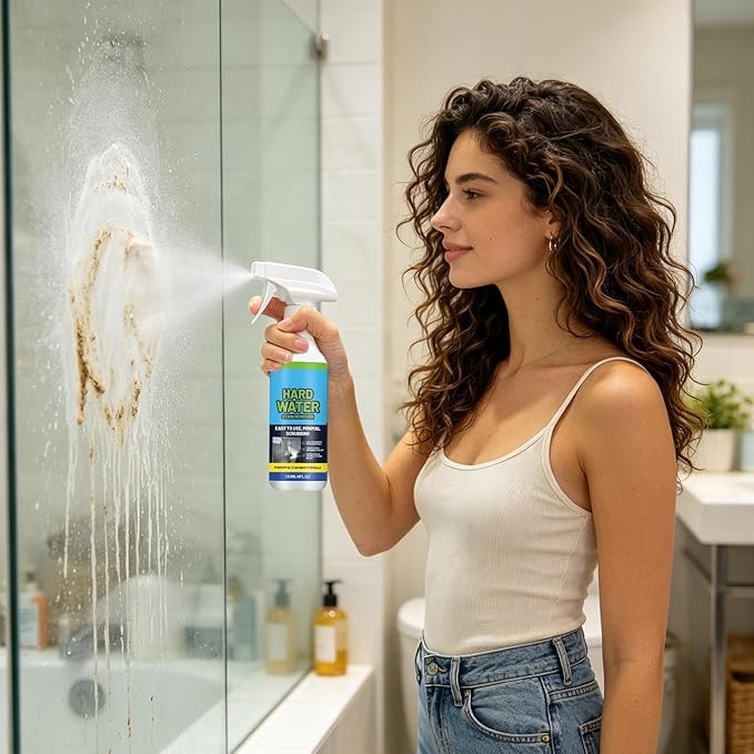 Hard Water Remover – Limescale Cleaner Spray, Glass Shower Stain Eliminator, No Rinse Formula | Long Lasting Protective Coating Solution For Bathroom Surfaces Care