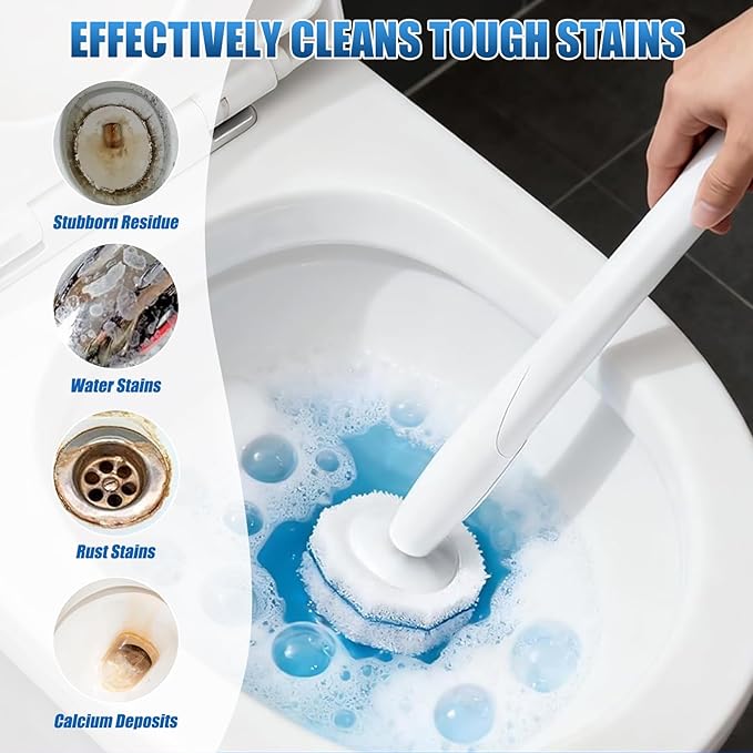 100PC Toilet Bowl Wand Refills, Replacement Heads for Bathroom Washroom Cleaning Pads, Disposable Toilet Brush Refills Compatible with Household Brushes Scrubbers Cleaning Refill Pads Local Stock