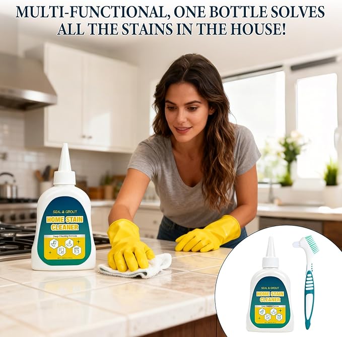 KLIFE Home Stain Cleaner Gel, Home Remover Gel, Deep Cleaning Gel for Tile Gaps, Washing Machine, Refrigerator Strips, Home Kitchen Sinks, Wall & Shower Stains - 6.76 Fl oz