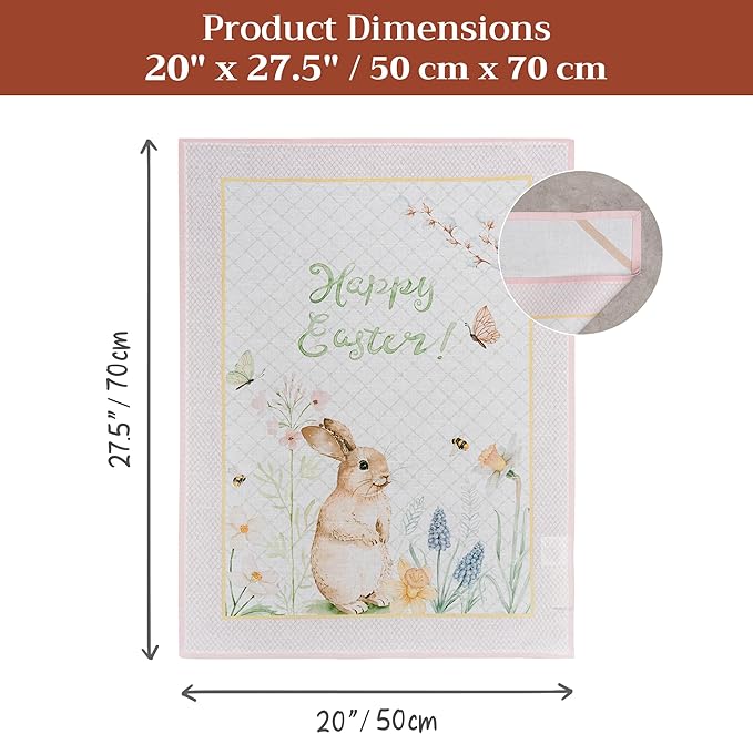 Maison d' Hermine Kitchen Towels Set of 3 100% Cotton 27.50" x 20" Reusable Cloth Tea Dish Towels Absorbent with Hanging Loop for Kitchen Farmhouse Hotel Spring Summer - Easter Dew