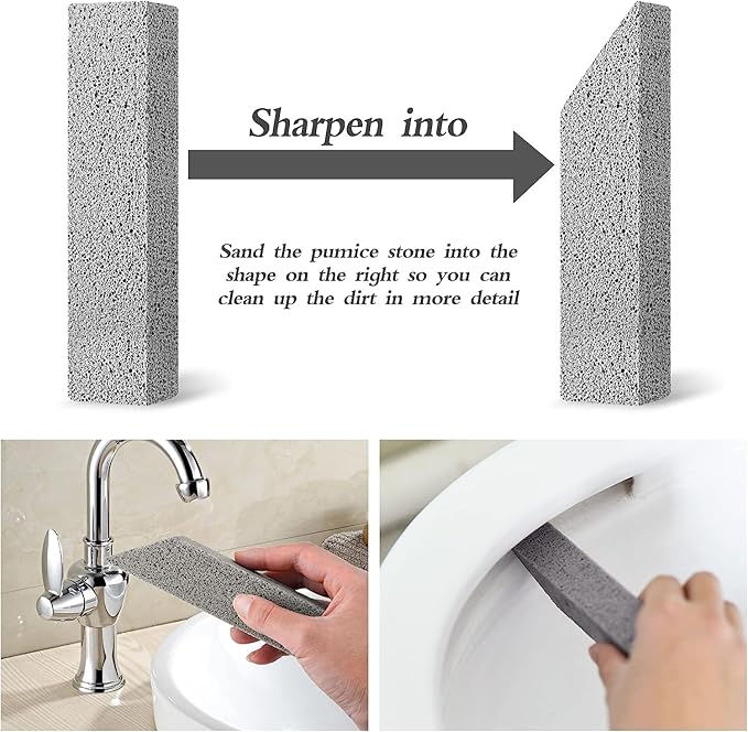 Lenicany 12Pack Pumice Stone for Toilet Cleaning Bowl Stick,Powerfully Cleans Hard Water Rings, Calcium Buildup & Stains, Suitable for Cleaning Toilet, Bathtubs, Kitchen Sink, Grill