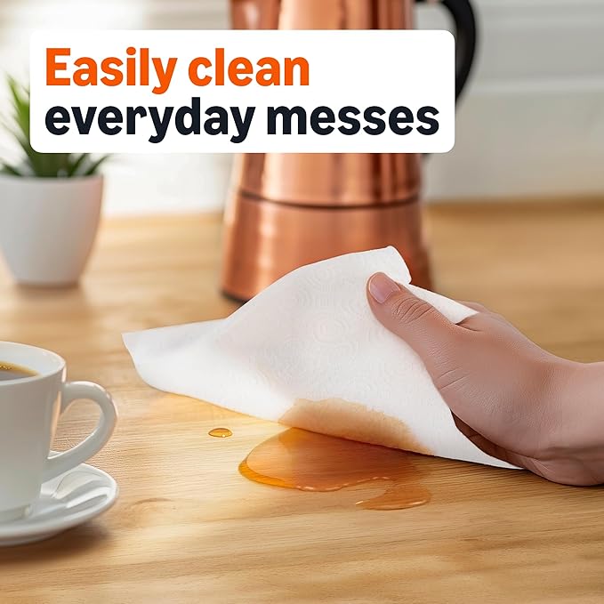 Amazon Basics 2-Ply Flex-Sheets Paper Towels, 6 Rolls = 20 Regular Rolls, 150 Sheets per Roll, Everyday Value