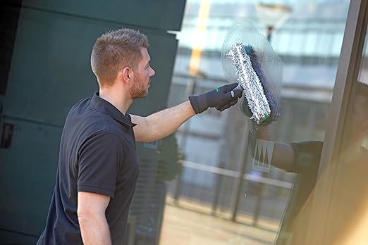 Unger Commercial ErgoTec® Ninja Washer Complete, 18", Green/Black, Case of 5 – High-Performance Microfiber Sleeve with Swivel T-Bar for Streak-Free Window Cleaning, NA450