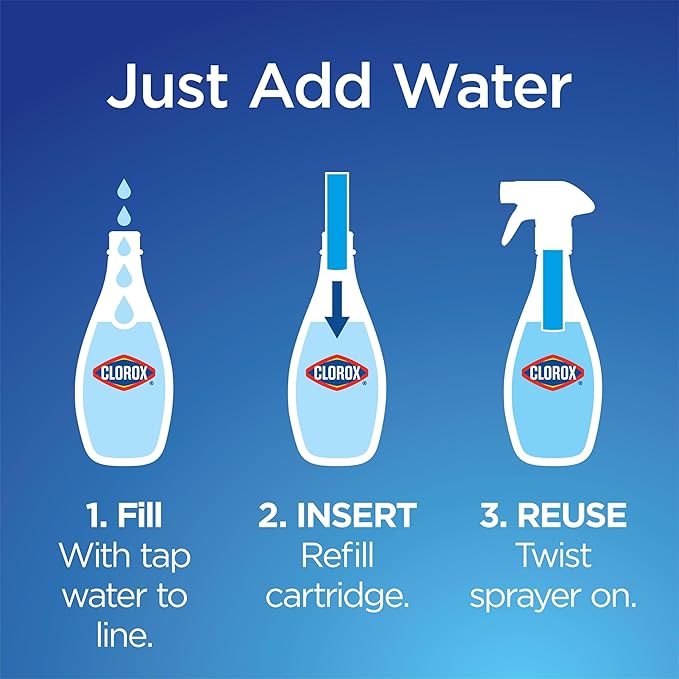 Clorox Disinfecting Bathroom Foamer Starter Kit, Household Essentials, One Reusable Bottle Plus 2 Refills