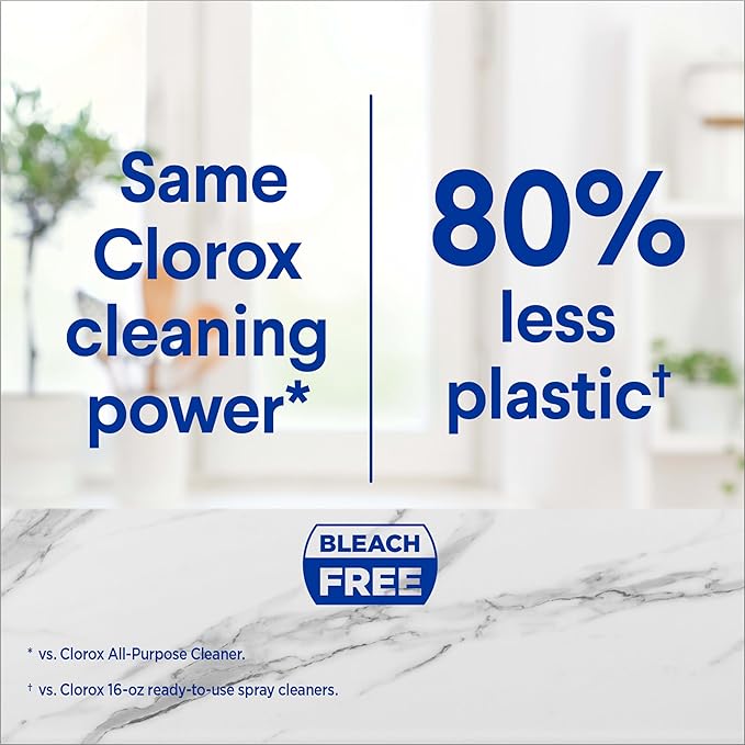 Clorox Bathroom Foamer Refill Cartridge for Clorox Bathroom Foamer Reusable Spray Bottle, Household Essentials, Fresh Scent, 2 Spray Refills