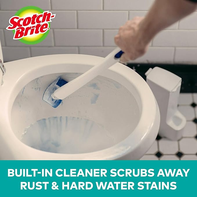 Scotch-Brite Disposable Toilet Scrubber Refill Pads for Toilet Cleaning System | Removes Rust & Hard Water Stains | 30 Disposable Refills