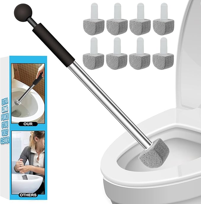 YINGMORE Pumice Stone Toilet Bowl Cleaner with 1Toilet Handle and 7 Cleaning Stone+Extra 10Pack Refills