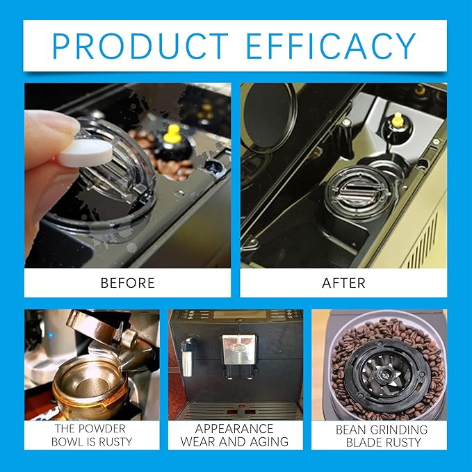 Professional Espresso Machine Cleaning Tablets, Deep Cleaning Descaler for Coffee Makers and Espresso Machines, 10 Count Descaling Tablets