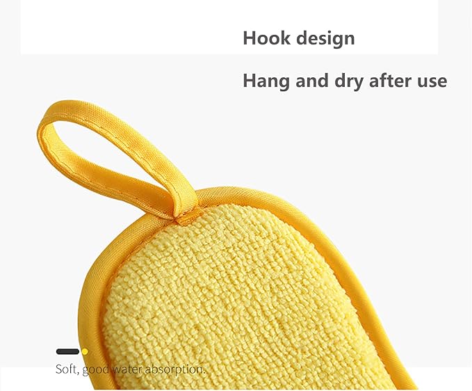 5 Pack Dish Sponges, Microfiber Scrub Sponges for Kitchen,Heavy Duty Non-Scratch Dish Washing Scouring Pads, Soft Dish Scrubbers Scrubbing Pads Cloth for Fast Cleaning Pots Pans Dishes (Random Color)