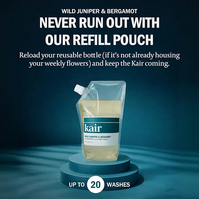 Kair Signature Clothing Wash Refill - Wild Juniper & Bergamot | Plant-Based Laundry Detergent, 16.9 Fl Oz, Vegan, Cruelty-Free, Biodegradable, Deep Cleans & Deodorizes Fabrics