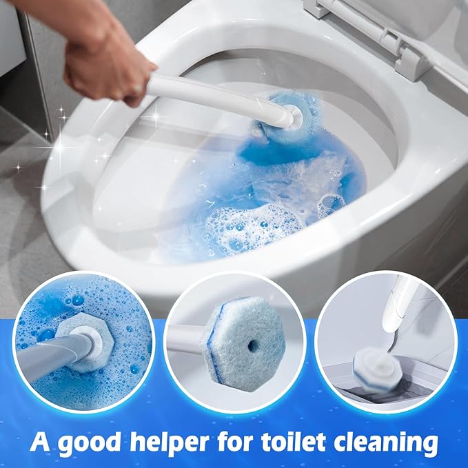 50 Count Toilet Wand Refills for Clorox, Disposable Toilet Brush Heads Compatible with Most Toilet Bowl Wand Refills System for Bathroom Cleaning