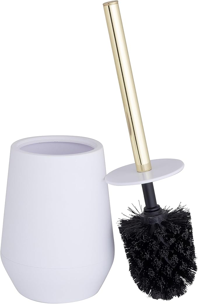 Bath Bliss Soft Toilet Brush | Bathroom Cleaning | Rust Resistant | 360 Degree Bristle Brush | White