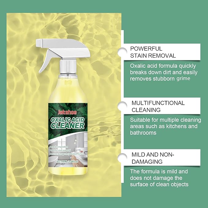 Oxalic Acid Cleaner for Bathroom & Household Surfaces, Designed for Hard Water Buildup & Surface Marks on Toilet, Tile, Tub & Concrete, Easy Spray for Routine Cleaning (2pcs)