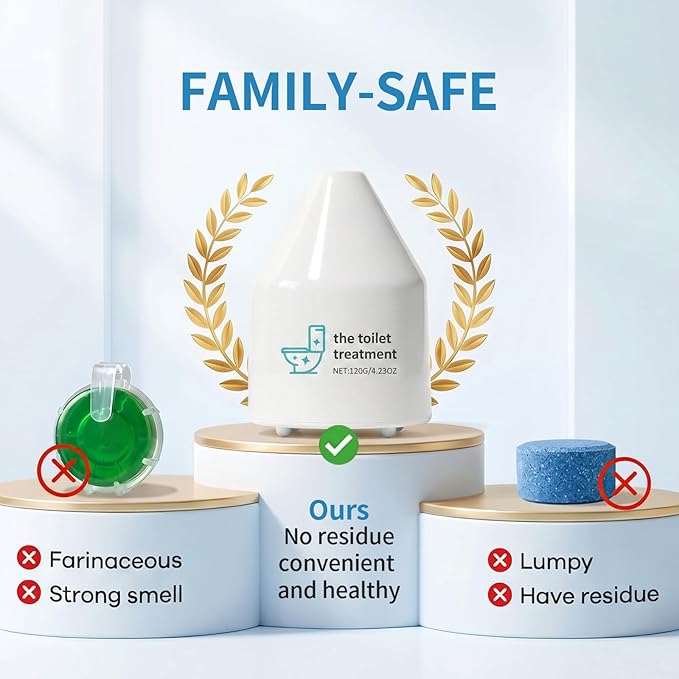 Toilet Cleaner, Household Cleaning Solution, Toilets Bowl Cleaning Reduces Hard-Water Stains & Odor, Automatic Refreshes Toilets, Long-Lasting Bowl Cleaner Fresh Scent, White