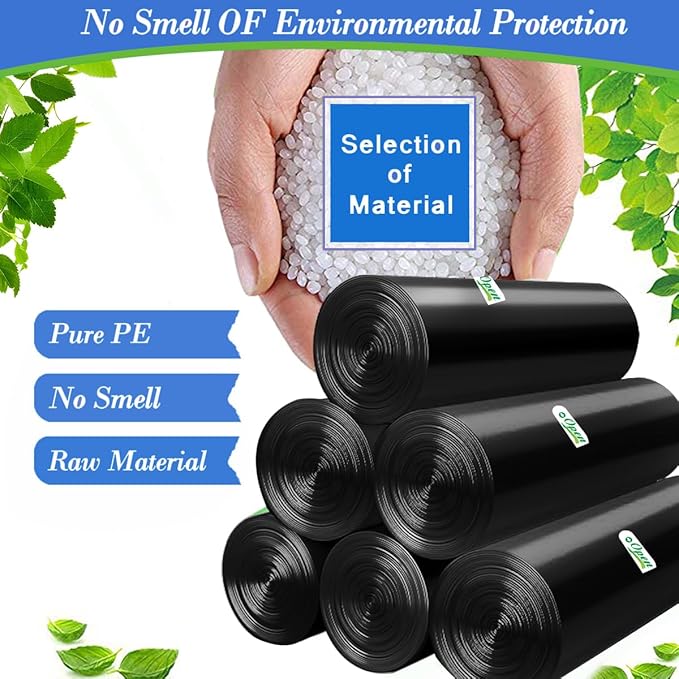 1.5 Gallon 120 pcs Small Black Trash Bags, Strong 1.3 Gallon 1.5 Gallon 1.6 Gallon Garbage Bags, Bathroom Trash Can Bin Liners,Mini Bags Waste Basket Liner,Fit 5-6 Liter, 1.5 Gal-Black-120