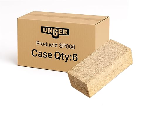 Unger Commercial Soot Master Sponge (Case of 6) – Heavy Duty Cleaning Sponge for Removing Soot, Smoke, and Dirt from Windows, Walls, and Surfaces – SP060