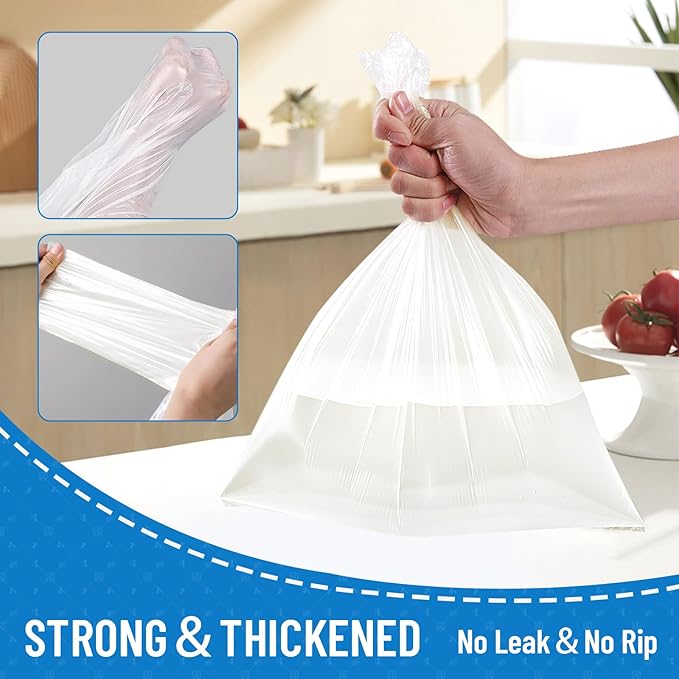 LainNeala Small Trash Bags 4 Gallon, 1000 Count Small Garbage Bag Bathroom White Mini Trash Bag Trash Can Liners Unscented Garbage Bags for Bathroom Can