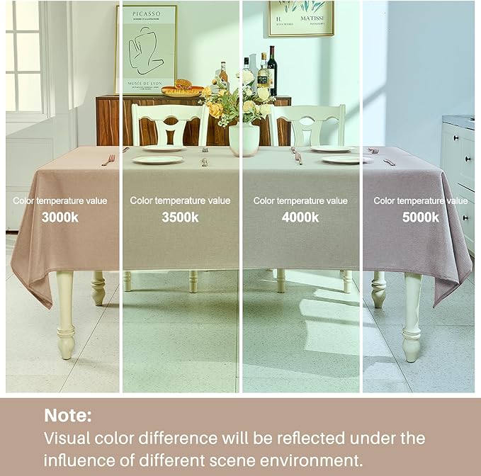 IVAPUPU Textured Linen Table Cloth for Rectangle Tables - Khaki Tablecloths Rectangular Waterproof Wrinkle Free Wipeable Dining Table Cover for Spring Wedding Birthday Kitchen Decor, 52 x 70 Inch