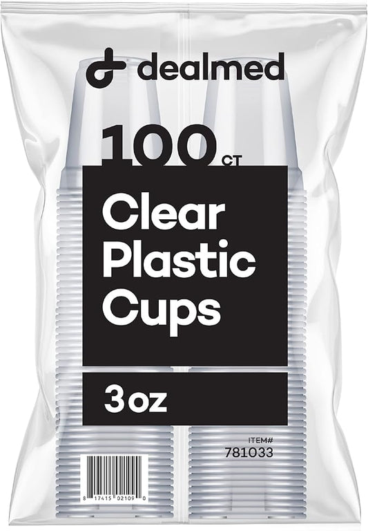 Dealmed Professional 3 oz. Disposable Plastic Cups - 100% Recyclable for Healthcare, Dental, Veterinary & Food Service Use (Pack of 100)