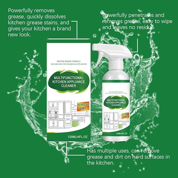 Multifunctional Kitchen Appliance Cleaner, Natural Kitchen Cleaner Spray, Keep the Surface Clean and Bright, Easy to Use, 120ml/4oz (1Pcs)