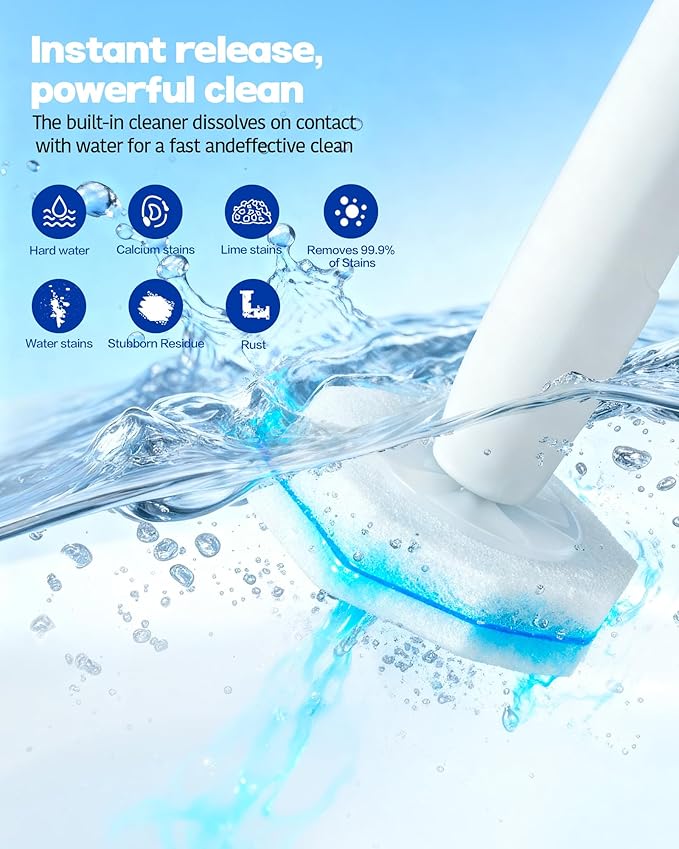 80Pack Toilet Wand Refills Compatible with Clorox Toilet Brushes, Instant Foam Cleaning, Secure Lock No Slipping, Odor Neutralizing, Easy Snap-On Design