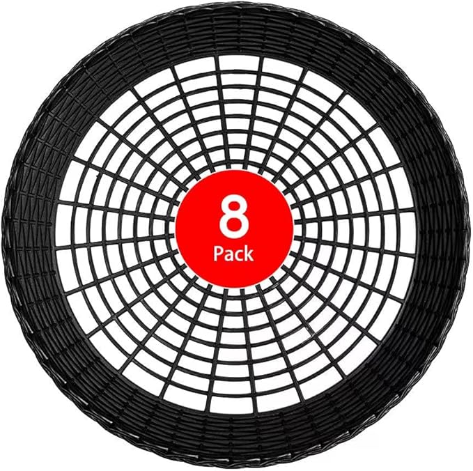 EBIGIC Paper Plate Holders, 8/12/24 Packs 9/10 Inch paper plate holders reusable Black Plastic Heavy Duty supports for Picnic Party Dinner