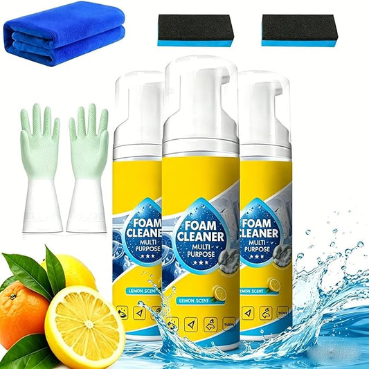 Auto Go Foam Cleaner, 2026 Upgrade 4-in-1 Multi-Enzyme Foam Cleaner – Deep Clean Car, Kitchen Enzyme Cleaners, All-Purpose Deep Cleaning Spray for Cars Interior, for Car, Kitchen, Sofa (3pcs, cleaner)