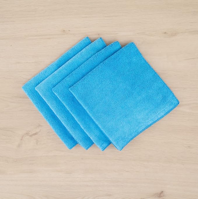 Restaurantware Clean Tek Professional 16 x 16 Inch Cleaning Cloths 100 Lint Free Microfiber Towels - Highly Absorbent Non Abrasive Blue Microfiber Cleaning Rags Reusable For All Purpose Use