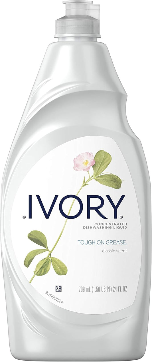 Ivory Dish Soap Original, 709mL/1.5pt/24fl oz, 3 PACK (10 Per master case)
