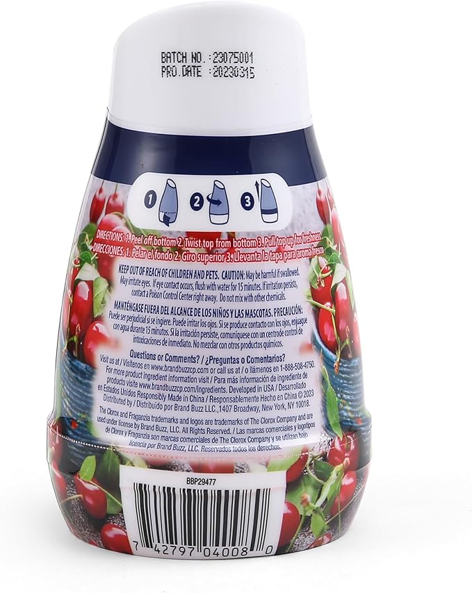 Clorox Fraganzia Gel Air Freshener Cone, Cherry Burst Scent - No-Plug, Battery-Free Air Freshener for Small Rooms, Closets, Kitchens, Bathrooms, Offices and More, 6 Ounce - 12 Pack