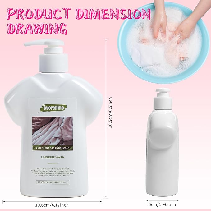 Lingerie Detergent - Double Concentrated, Lady Scented, Delicate Underwear Cleaning Liquid - 10.14 Fl Oz (2, Jasmine)