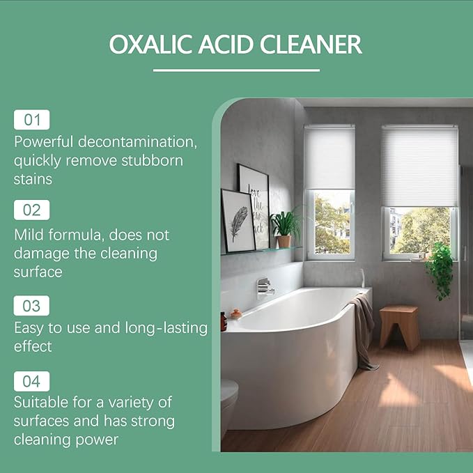 3.38 Fl.oz Oxalic Acid Cleaner Spray,Oxalic Acid Powder for Cleaning, for Toilet Bathroom, and Kitchen Floor Countertop, Multi-purpose (1PCS)