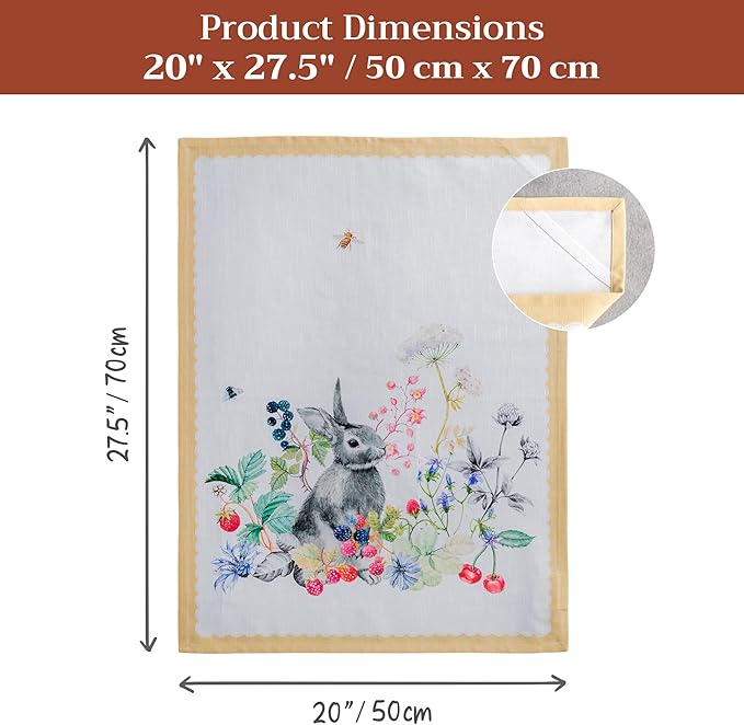 Maison d' Hermine Kitchen Towels Set of 3 100% Cotton 27.50" x 20" Reusable Cloth Tea Dish Towels Absorbent with Hanging Loop for Kitchen Farmhouse Hotel Spring Summer - Printemps