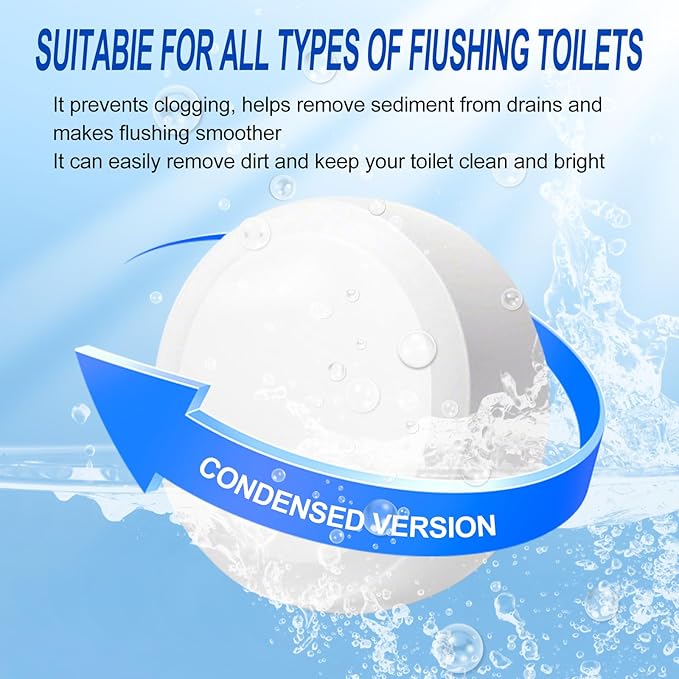 Automatic Toilet Bowl Cleaner Tablets - 50 Pack, Bleach Free, Descale & Deodorize, Septic-Safe, Continuous Cleaning with Fresh Scent, Drop-In Tank Cleaner for All Toilets get a fresher bathroom