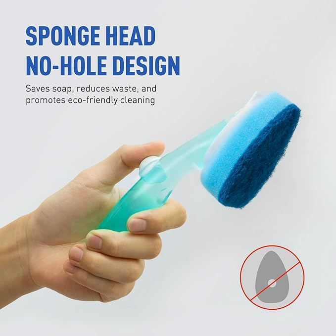 Dishwand Sponge Refills, Non Scratch Refill Pads for Soap Dispenser Handle, Heavy Duty Replacement Dot Heads for Dishwashing Wand, Dish Brush, Scrubber, Kitchen Sink, Tile, Pot, Pan,Glassware