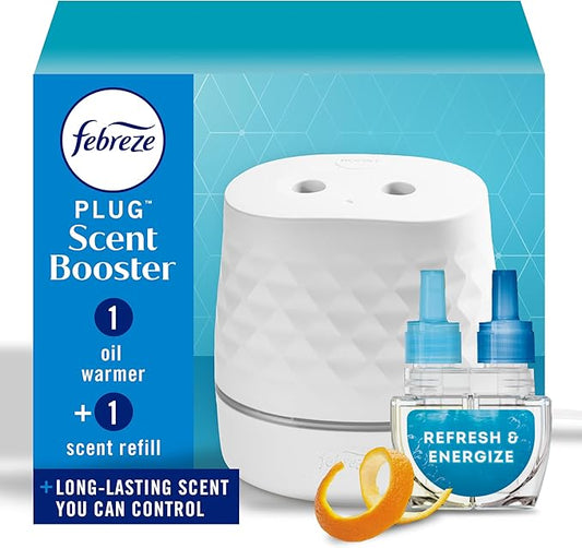 Starter Kit, Oil Diffuser, Air Freshener Plug in, Continuous Scent Device + 1 Refresh & Energize Refill