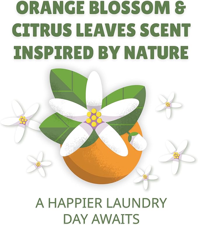 Botanical Origin Plant-based Laundry Detergent Orange Blossom and Citrus Leaves, 54 oz (72 loads)