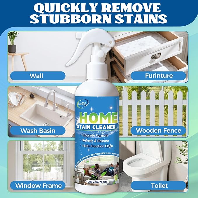 Mold Stain Cleaner Spray, Wall Cleaner Spray, All Purpose Cleaning Spray for Home Surfaces, Bathrooms, Kitchens, Showers, Basements & Outdoor Areas, Multipurpose Remover for Dirt, Dust, Oil