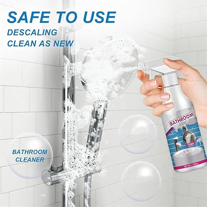 Bathroom Descaler Foam Cleaner Spray, Stubborn Stains Cleaner, All-Purpose Bathroom Descaler Foam Spray, For Bathtub, Toilet, Glass, Faucet