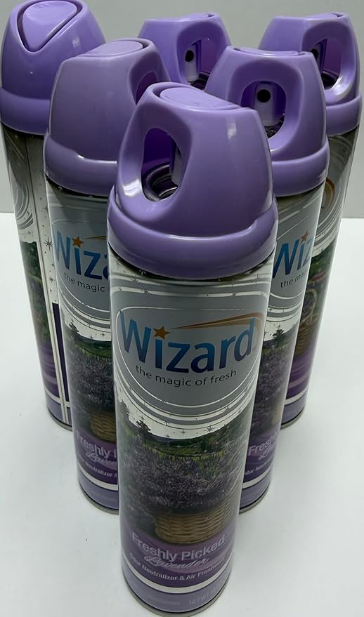 Wizard The Magic of Fresh | Odor Neutralizer & Air Freshener - 10 Oz. Freshly picked lavender (Pack of 6) (Packaging May Vary)