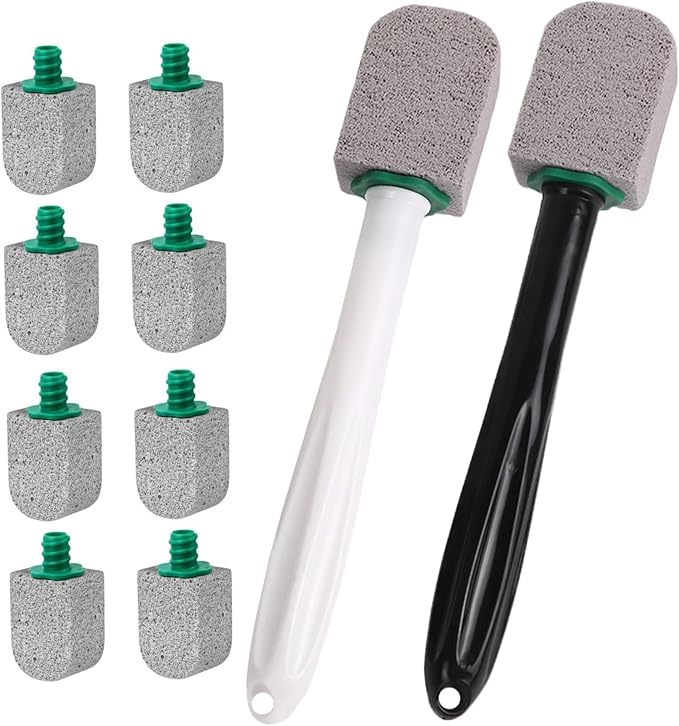 12Pcs Pumice Stone Toilet Bowl Cleaner, Bathroom Toilet Pumice Stone with Plastic Handle for Remove Hard Water Stains