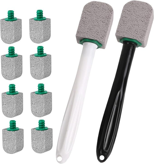 12Pcs Pumice Stone Toilet Bowl Cleaner, Bathroom Toilet Pumice Stone with Plastic Handle for Remove Hard Water Stains