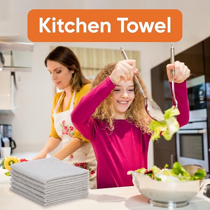 Superio Cotton Terry Washcloths Grey Towels 100% Cotton Cleaning Cloth 16" Rags Wash Clothes for Body and Face, Spa Towels, Multi Purpose (16"x16"), 144 Pack