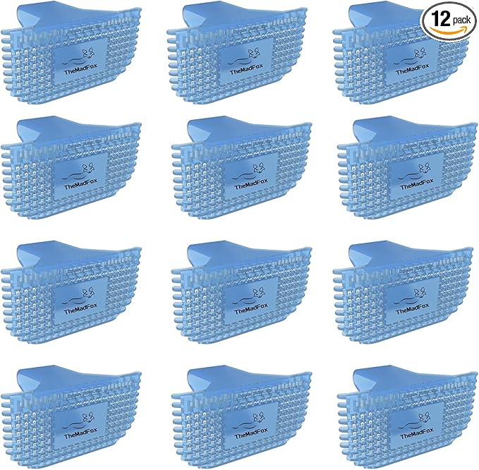 12 Pack Toilet Bowl Freshener Clip, Eco Bowl Clip Air Freshener for Bathroom, Odor Eliminator with Natural Cotton Scent, Long Lasting Up to 30 Days, Discreet Secure Clip for Toilet Rim