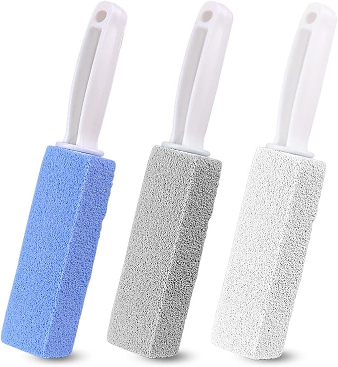 Toilet Cleaner Stone Dead Corner Grout Cleaner Long Handle Bathroom Appliances Toilet Brush for Household Cleaning (White 10cm)