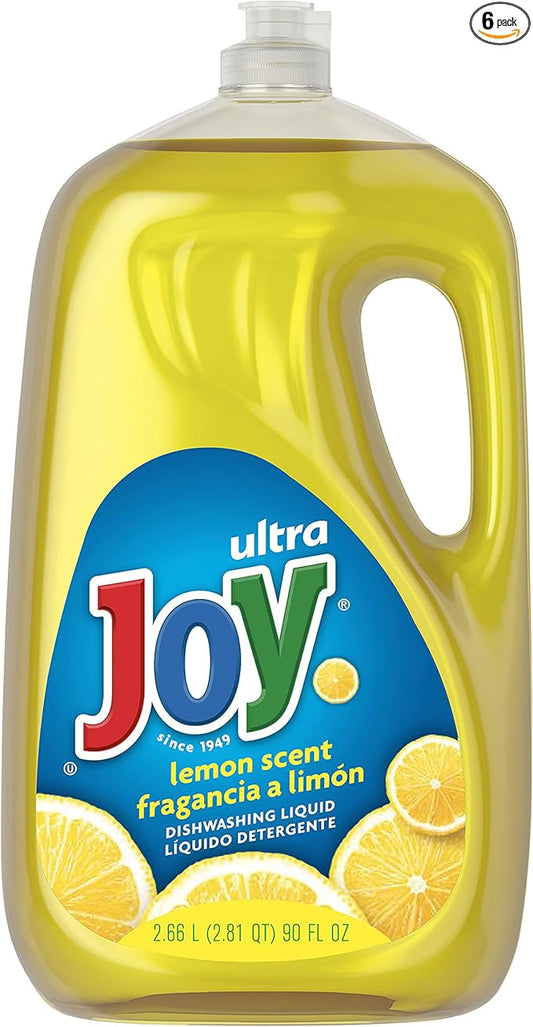 Joy Ultra Dishwashing Liquid, Lemon Scent, 90-Ounce (Pack of 6)