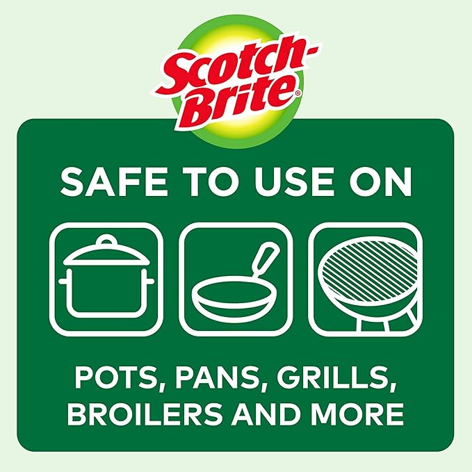 Scotch-Brite Non-Scratch Scrub Sponges, 6 Pack and Stainless Steel Scrubbers, 3 Pack