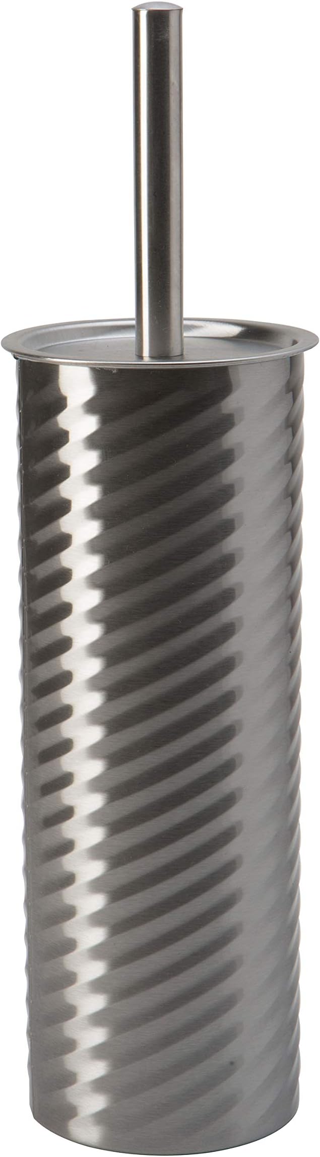 Bath Bliss Swirled Texture Toilet Brush & Holder In Chrome